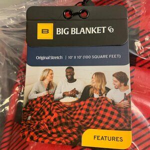 Big Blanket Co Original Stretch 10’ x 10’ Blanket – Red Buffalo Check